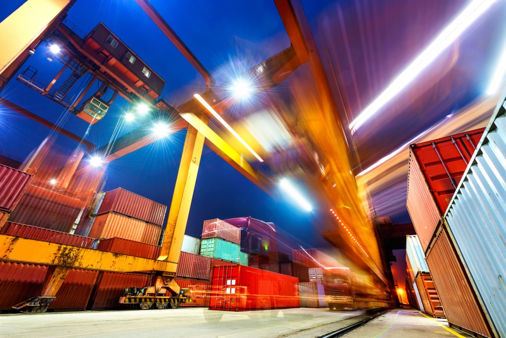 freight containers at the dock